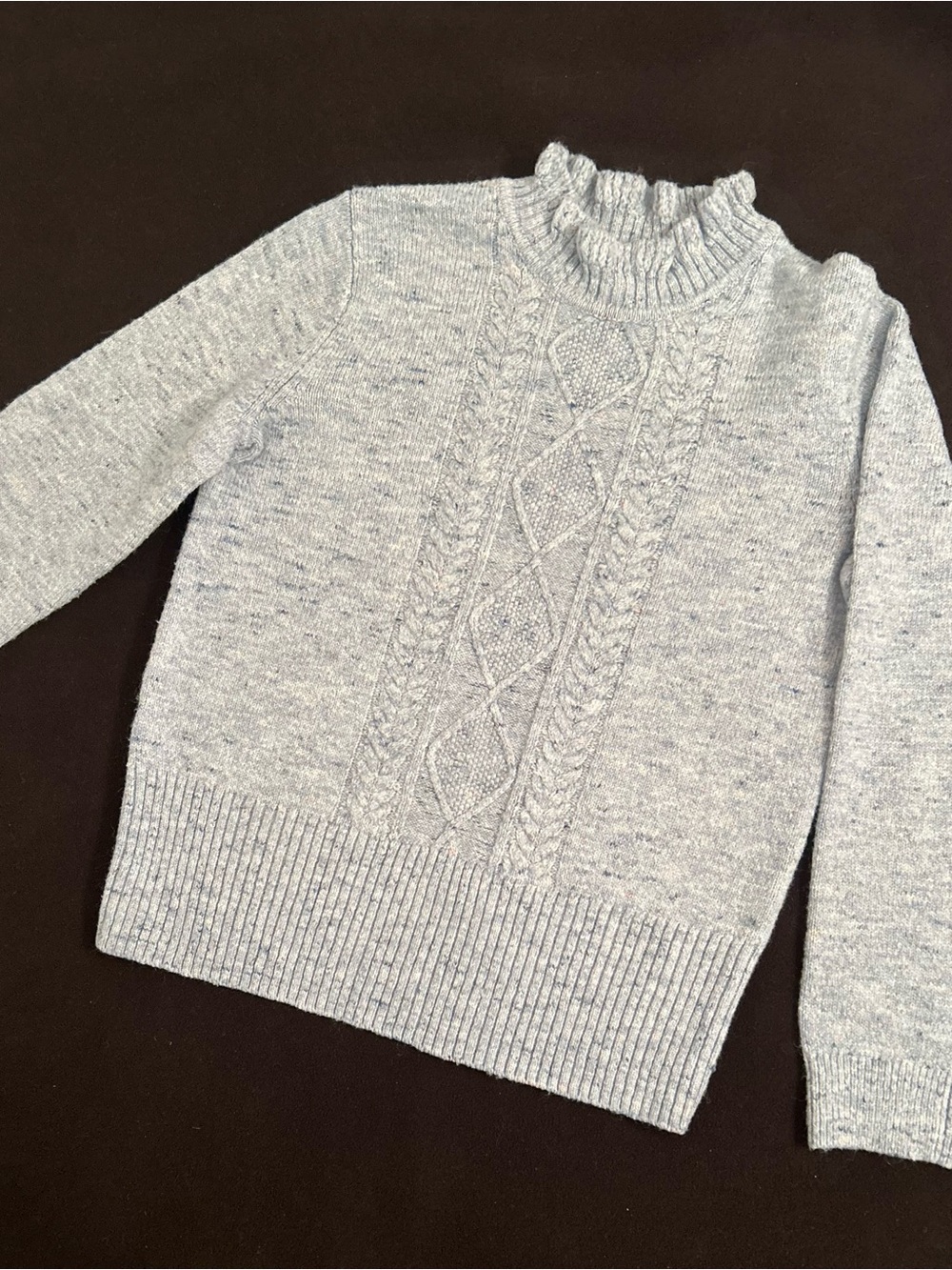 Light lavender Lauren Conrad Cable Knit Ruffle Neck Sweater